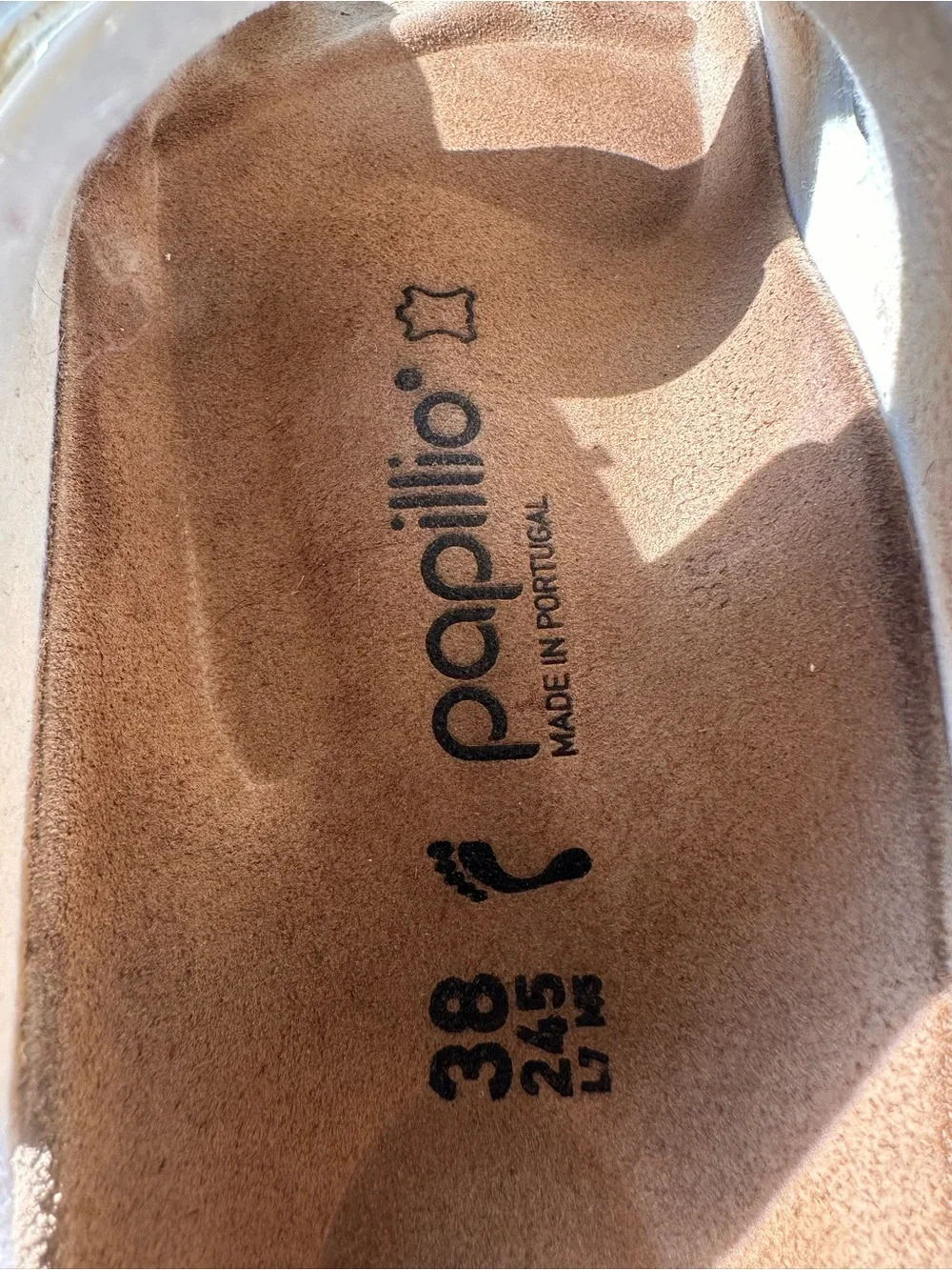 Birkenstock White Two-Strap Leather Sandals